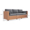 Aghana Digitals 3-Seat Outdoor PE Rattan Sofa with Removable Cushions, Galvanized Steel Frame, - 3 of 4