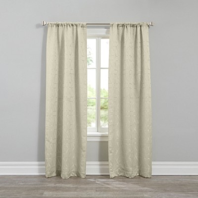 BrylaneHome Geo Stud Jacquard Rod-Pocket Panel Pair