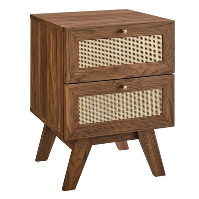 Modway Soma 2-Drawer Nightstand – Mid-Century Modern Wood Bedside Table with Tapered Legs