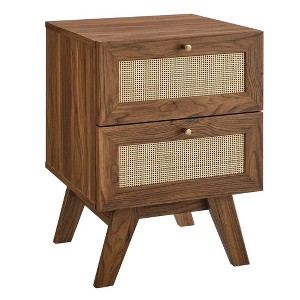 Modway Soma 2-Drawer Nightstand – Mid-Century Modern Wood Bedside Table with Tapered Legs - 1 of 4