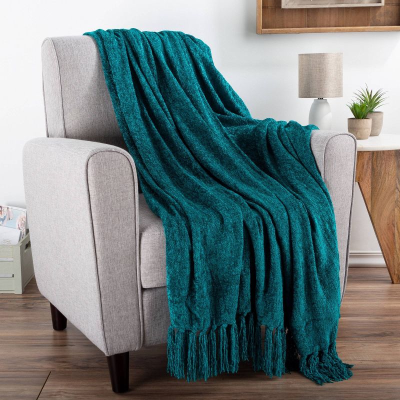 60"x70" Oversized Lightweight Chenille Throw Blanket - Yorkshire Home, 2 of 4