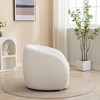 SEYNAR Modern Glam Teddy Fabric Upholstered 360 Degree Swivel Accent Armchair - 2 of 4
