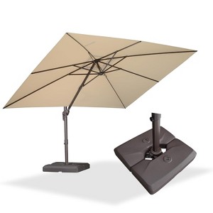 PURPLE LEA Cantilever Patio Umbrella with Base Included Square Umbrella with 360° Rotation and Aluminum Offset Hanging Outdoor Umbrella - 1 of 4