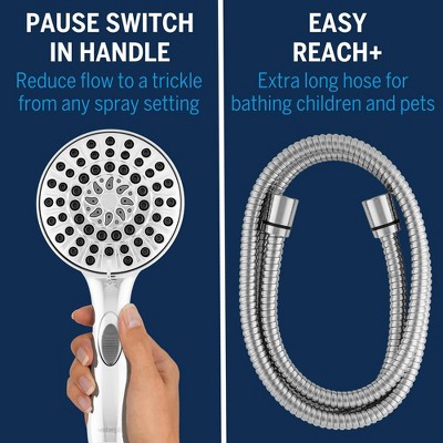 Chrome Handheld Multi-head Shower with 8ft Hose
