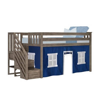 Loft Bed With Stairs Target, Low Loft Beds With Stairs And Storage