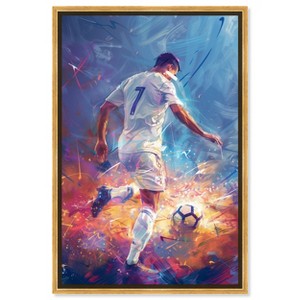 Notoriart Bold and Colorful Soccer Player II Soccer Wall Art Framed - 1 of 4
