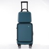 20 Inch Carry-on Luggage, Front Open Lightweight Suitcase with Front Pocket, USB Port, and 1 Portable Carrying Case 4A, Blue -ModernLuxe - 3 of 4