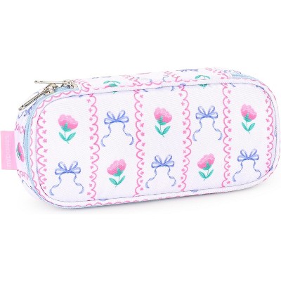 Fmeida Girls Pencil Case for Kids, Multi-Slot Pencil Pouch, Pink