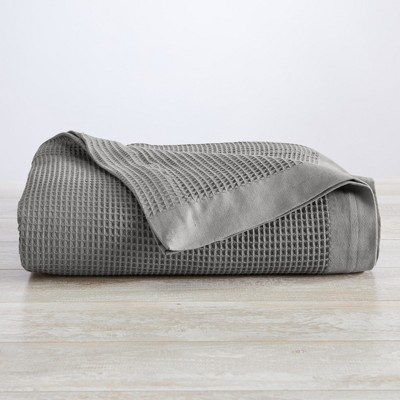 Light Gray Queen Cotton Waffle Weave Blanket