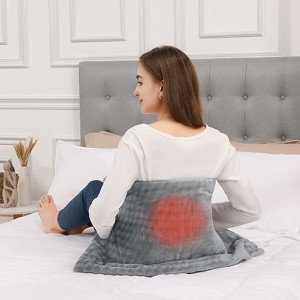 Extra Large Heating Pad for Back & Shoulder, 33"x17" Electric Heated Pad, 4 Temperature Settings, 2H Auto Shut Off, Machine Washable,  Grey - 1 of 4