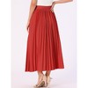 INSPIRE CHIC Women's High Waist Side Zipper Casual Party Flowy Pleated Maxi Skirt - 4 of 4