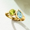 Ross-Simons 1.30 Carat Sky Blue Topaz and .60 Carat Peridot Toi Et Moi Ring in 18kt Gold Over Sterling - 4 of 4