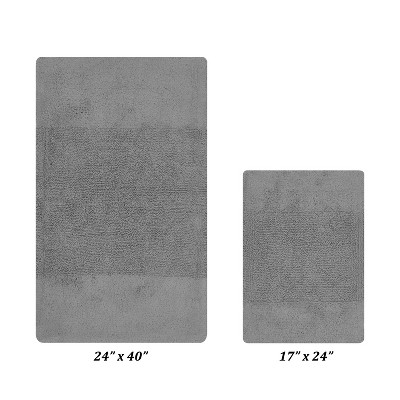 Granada 2 Piece Bath Rug Set 100% Premium Cotton Tufted Non-Slip Backing Bathmats for Bathroom, Super Soft Absorbent, Machine Washable