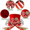 Aoibox Christmas Candy Cane Tree Topper Red Velvet Hat with Peppermint Bow and Lollipop Trim 1 Piece 7.5 x 9 Inch Holiday Decoration - 4 of 4