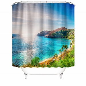 Beautiful Bay Shower Curtains for Bathroom Waterproof Fabric Bath Curtain Durable Soft Stylish Bathroom Decor 72x72 Inch - 1 of 1
