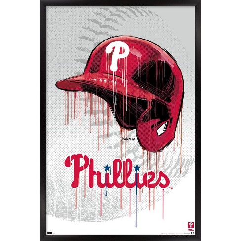 MLB Philadelphia Phillies - Drip Helmet 22 Wall Poster, 22.375 x 34  Framed 