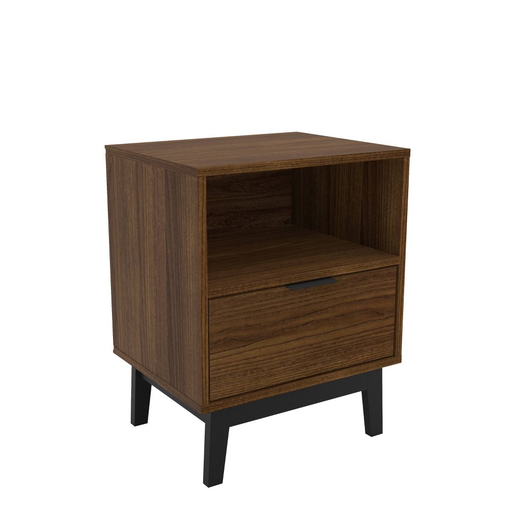 Victoria 1 Drawer Nightstand Dark Brown - Polifurniture