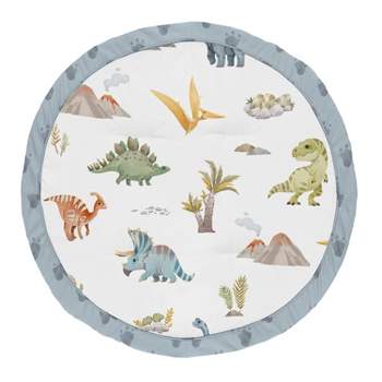 Sweet Jojo Designs Boy Baby Tummy Time Playmat Watercolor Dinosaur Dino Multicolor