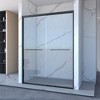 APRILSOUL Aluminum Frame Double Sliding Shower Door, Bypass Bathroom Sliding Door with Premium Clear Tempered Glass - 2 of 4