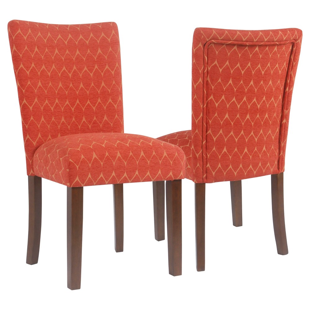 Photos - Chair Set of 2 Parsons Dining  Orange - HomePop