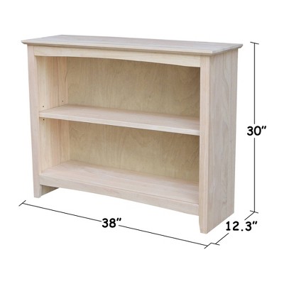 Adjustable 45" Brown Solid Wood Bookcase