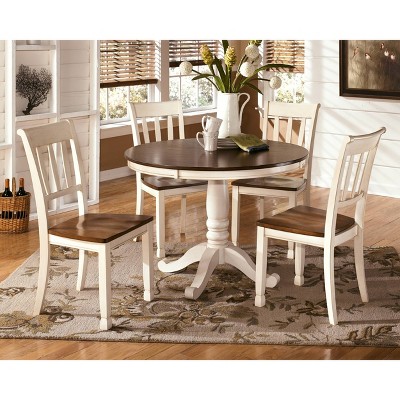 Cottage Charm Two-Tone Wooden Side Chair with Slat Back Design