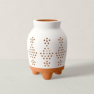 Terracotta Outdoor Lantern Candle Holder White/Terracotta - Opalhouse™ designed with Jungalow™