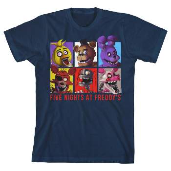 Five Nights at Freddy's Character Squares Boy's Navy T-shirt