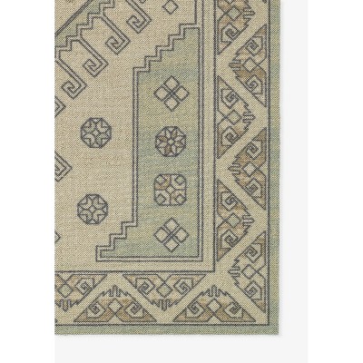Sage Green Medallion Wool and Nylon Area Rug 3'3" x 5'