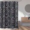 Sweet Jojo Designs Girl Shower Curtain 72in.x72in. Boho Floral Wildflower Black and Purple - 2 of 4