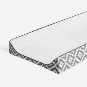 Bacati - Love Gray/White Diamond Plush Changing Pad Cover - 1 of 4