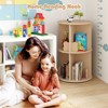Tangkula Kids Rotating Bookshelf Round Spinning Corner Bookcase w/Bear Baffles Coffee - 3 of 4