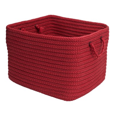 Colonial Mills Modern Farmhouse Braided Mudroom Storage - Deep Red 16"x12"x10" 100% Polypropylene Rectangle