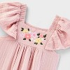 Baby Girls' Embroidered Ruffle Long Sleeve Romper - Cat & Jack™ Light Pink - 3 of 3