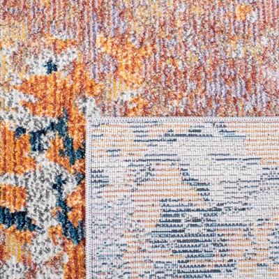 Crystal Gold and Blue Abstract Rectangular Area Rug