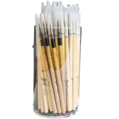 Sax Watercolor Paint Brushes with Bamboo Handles, Assorted Sizes, Set of 72