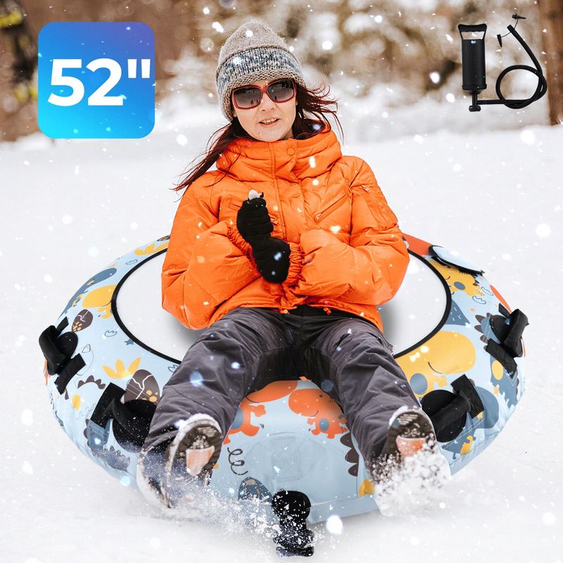 Costway 52" Inflatable Snow Tube Heavy-Duty Inflator with Premium Polyester Oxford Cover, 4 of 11