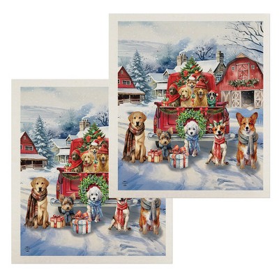 Briarwood Lane Holiday Cheer Dogs Swedish Dishcloth (2-pack)