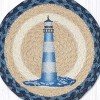 Earth Rugs Blue and White Lighthouse Round Trivet – 10" Nautical Print on Braided Natural Jute - 3 of 3