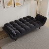 NicBex 57 Inch Velvet Convertible Love Seat Sofa with 2 Armrests Throw Pillows for Living Room,Bedroom,Office,Apartment - 2 of 4