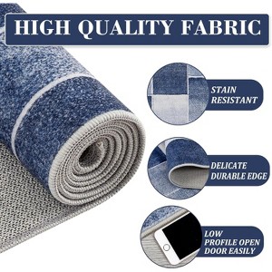 Acekool Modern Geometric Area Rug, Large Blue Patchwork Throw Carpet, Low Pile Non-Slip Indoor Rug for Living Room, Bedroom, Dining Room, Office - 1 of 4