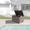 Extra Thin 110 Gallon Resin Deck Box, Heavy Duty Storage Box for Pool Accessories, Patio Furniture, Cushions and Garden Tools - 3 of 4