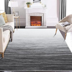 Machine Washable Non Slip Area Rugs Ombre Non-Shedding Gradient Color Accent Rugs, Contemporary Floor Carpet for Living Room, Bedroom Gray - 1 of 4