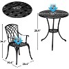3-Piece Patio Bistro Set Aluminum Outdoor Table and Chairs Set All-Weather Patio Furniture for Garden/Backyard/Porch/Balcony/Lawn/Pool - 2 of 4