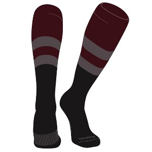 PEAR SOX Striped OTC Baseball, Softball, Football Socks (A) White, Navy