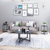 35.5" Tempered Glass Round Coffee Table with Smooth Edges and Easy Assembly for Living Room - 3 of 4