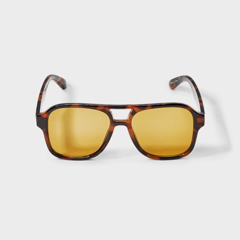 Women’s Square Tortoise Shell Aviator Sunglasses - Wild Fable™ Brown