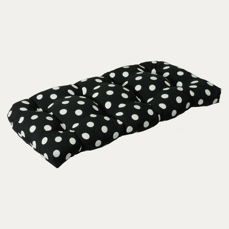Polka Dot Outdoor Wicker Loveseat Cushion - Pillow Perfect, 1 of 5