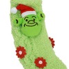 Shrek Plush Santa Shrek Head Women's Green Chenille Crew Socks - 3 of 4