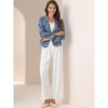INSPIRE CHIC Women's Open Front Office Long Sleeve Lightweight Printed Floral Crop Suit Blazer - 3 of 4